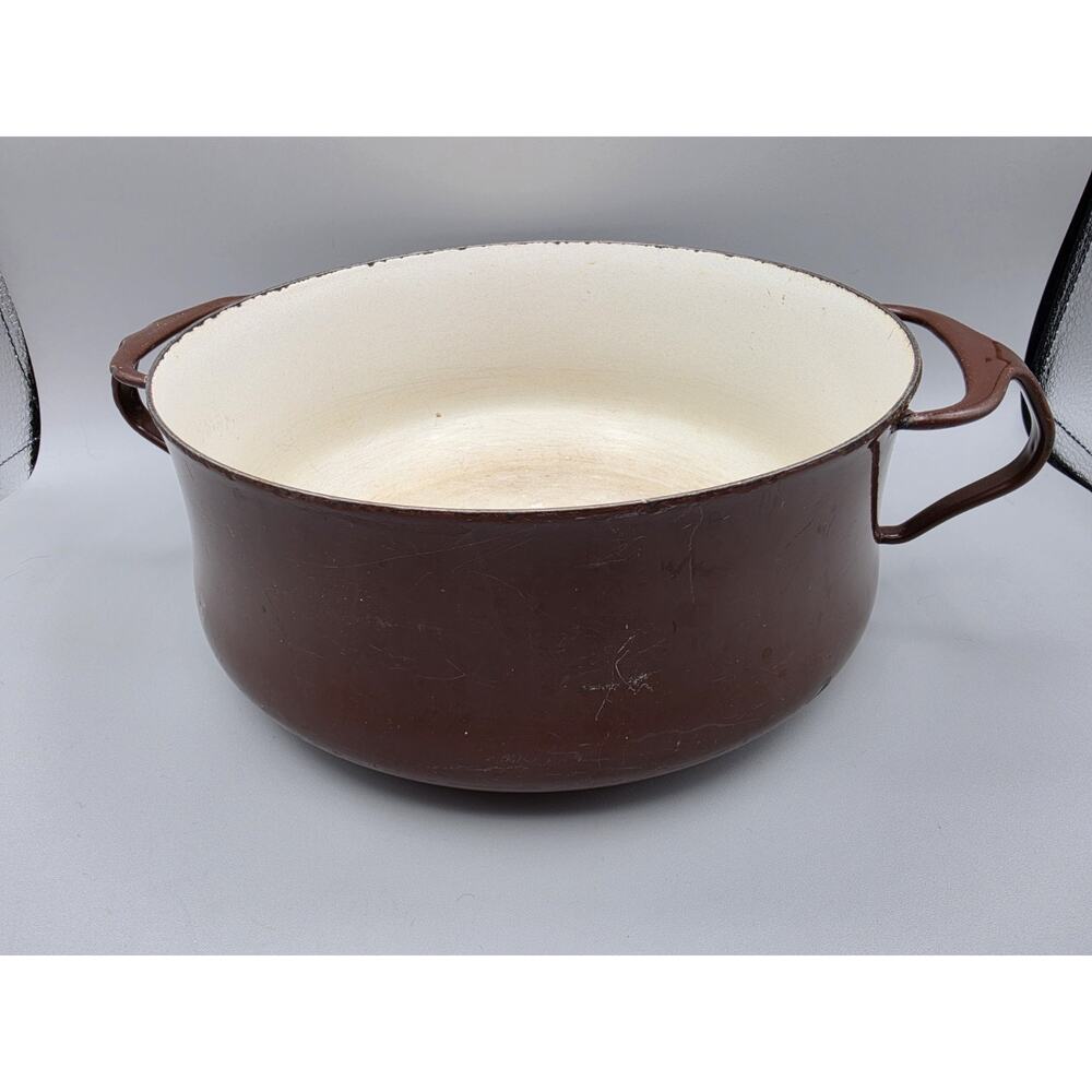 Vintage Dansk 2 Qt Brown Kobenstyle Cast Iron & Enamel Casserole Dish Pot READ